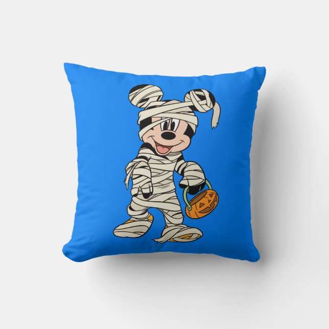 Halloween Mummy Mickey Mouse Throw Pillow (Front)