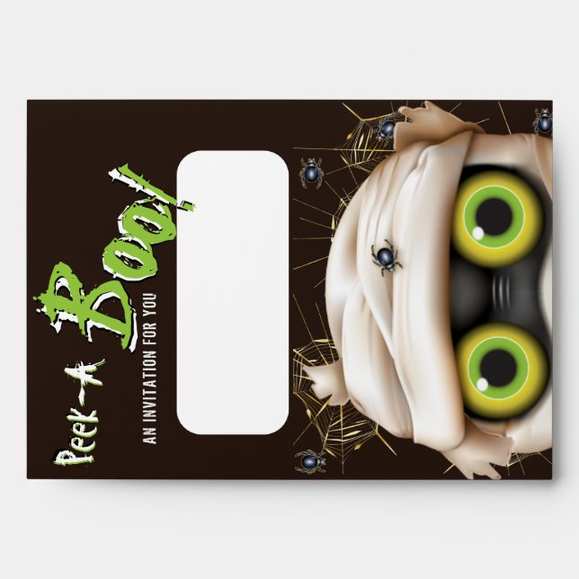 Halloween Mummy Monster Peek A Boo Envelope (Front)