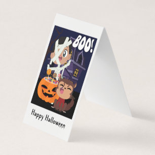 Halloween Mummy, Pumpkin and Werewolf Mini Card