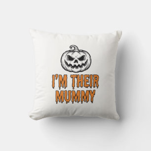 Halloween Mummy Pumpkin Vintage Engraving Shirt De Throw Pillow