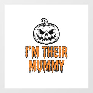 Halloween Mummy Pumpkin Vintage Engraving Shirt De Window Cling