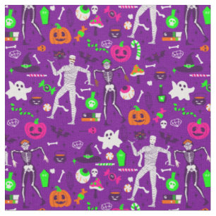 halloween mummy skeleton pumpkin ghost monster fabric