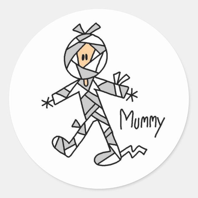 Halloween Mummy Stick Figure Sticker (Front)