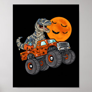 Halloween Mummy T Rex Monster Truck Boys Kids Teen Poster