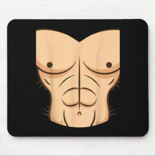 Halloween Muscle Torso Funny Bare Chest Design Mouse Pad