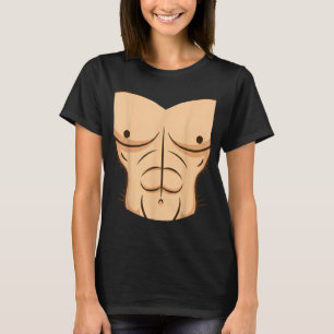 Halloween Muscle Torso Funny Bare Chest Design T-Shirt