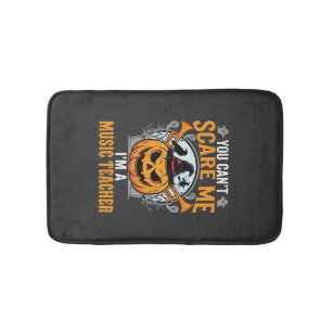 Halloween Music Teacher Scary Pumpkin Graphic Bath Mat