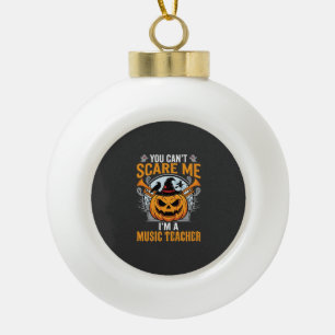 Halloween Music Teacher Scary Pumpkin Graphic Ceramic Ball Christmas Ornament