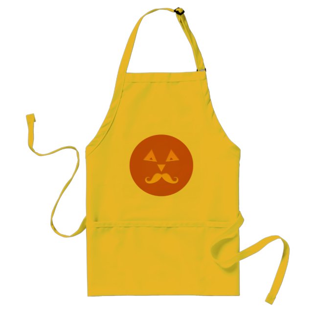 Halloween Mustache Pumpkin aprons (Front)