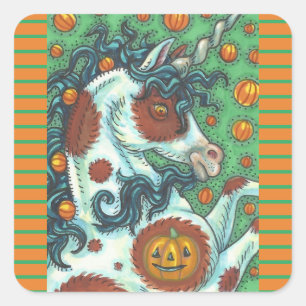 HALLOWEEN MUSTANG, WILD PINTO UNICORN STICKERS