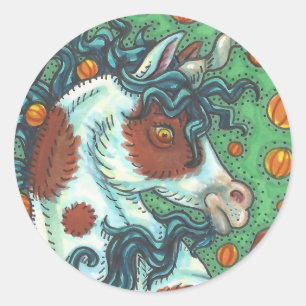 HALLOWEEN MUSTANG, WILD PINTO UNICORN STICKERS