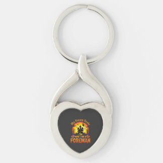 Halloween My Broom Broke Foreman Witch Keychain