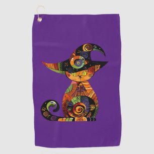 Halloween/mystical/cat/fall  golf towel
