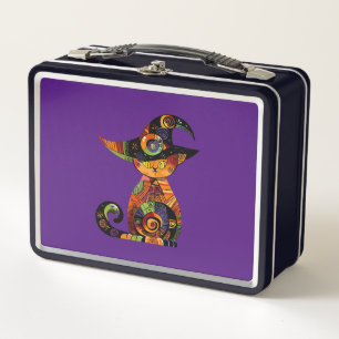 Halloween/mystical/cat/fall  metal lunch box