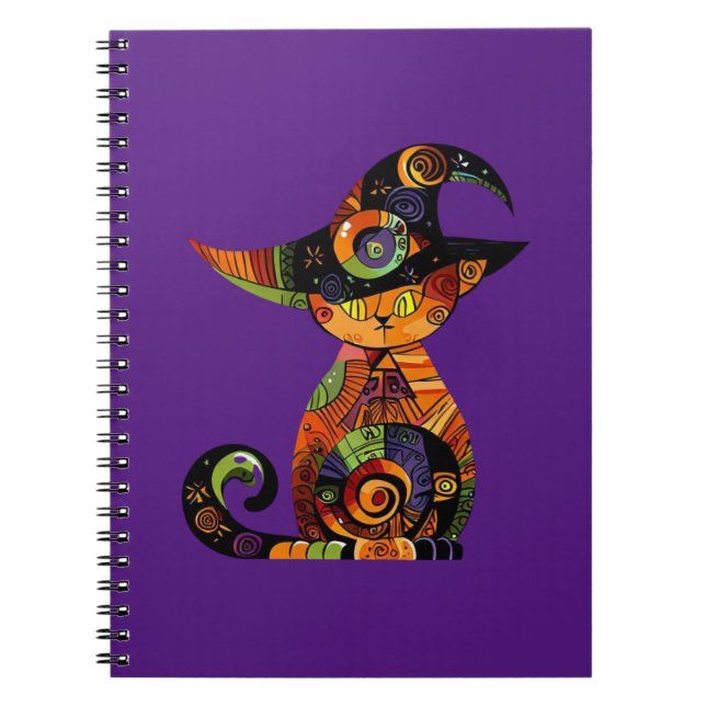 Halloween/mystical/cat/fall  notebook (Front)