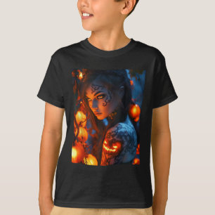 Halloween Mystical Witch Glowing Pumpkin T-Shirt