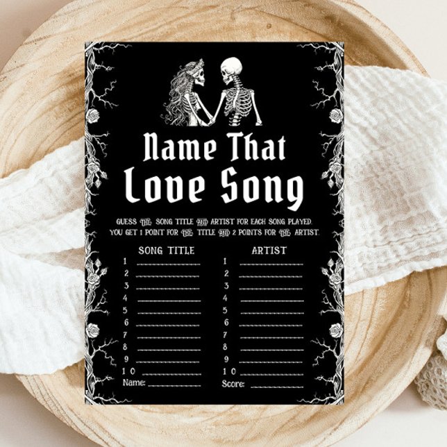 Halloween Name That Love Tune Bridal Shower Game Invitation (Halloween Name That Love Tune Bridal Shower Game )