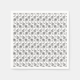 Halloween Napkin/Skulls and Spider Webs Napkin