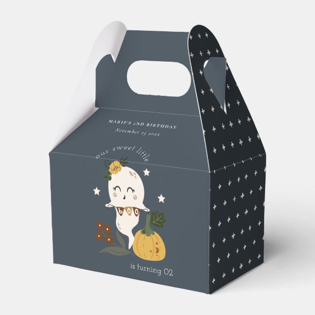 Halloween Navy Ghost Little Boo Any Age Birthday Favor Box (Front Side)