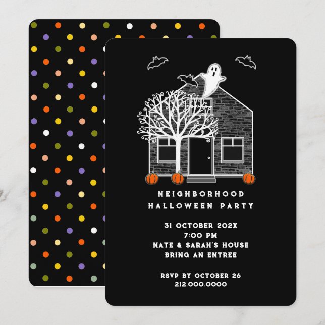 Halloween Neighbourhood Party Invitation (Front/Back)