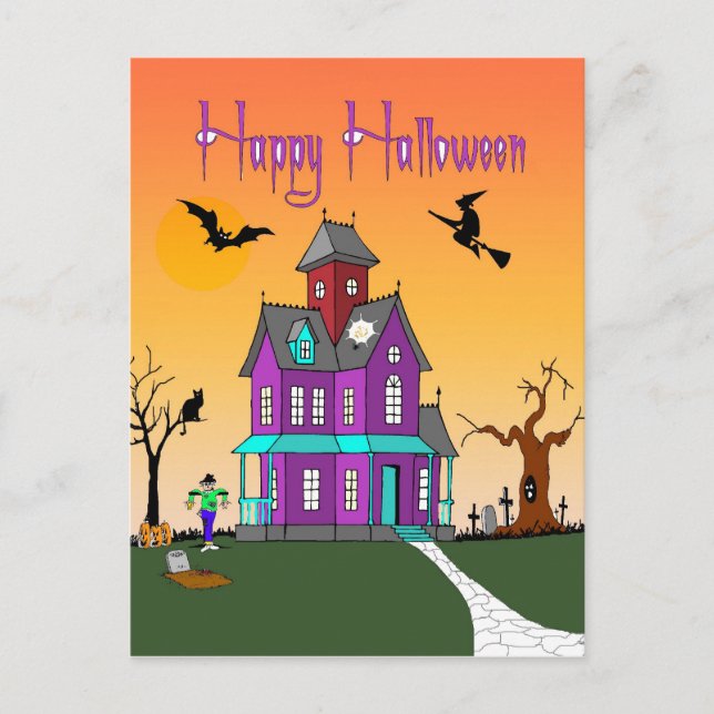 Halloween Neighbourhood Post Card (Front)