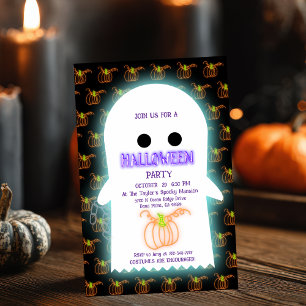  Halloween Neon Party Invitation