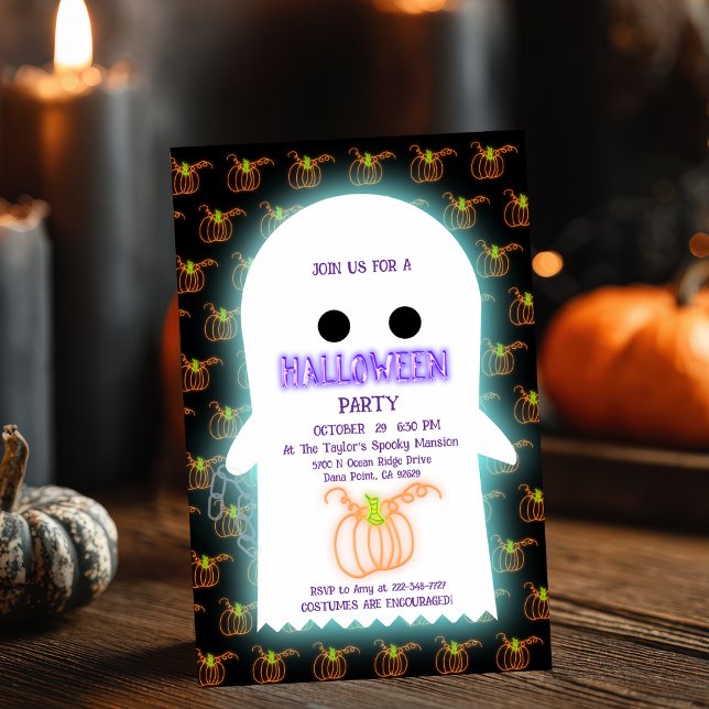  Halloween Neon Party Invitation (Creator Uploaded)