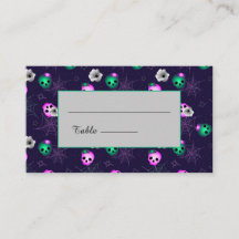 Halloween neon pink and green glowing skulls  plac