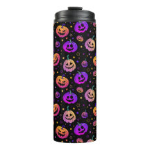 Halloween neon pumpkin pattern