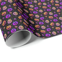 Halloween neon pumpkin pattern