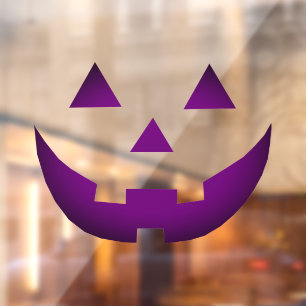 Halloween neon purple Jack o lantern scary funny Window Cling