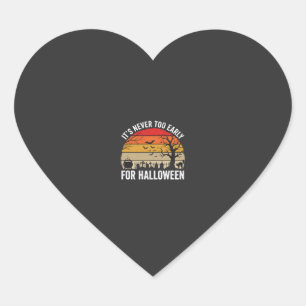 Halloween Never Too Early Vintage Sunset Heart Sticker