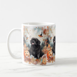 Halloween Newfoundland With Pumpkins Scary  Coffee Mug