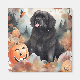Halloween Newfoundland With Pumpkins Scary  Magnet