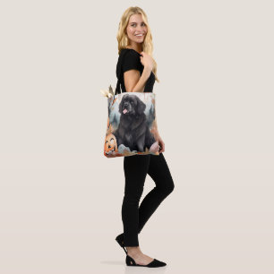 Halloween Newfoundland With Pumpkins Scary  Tote Bag