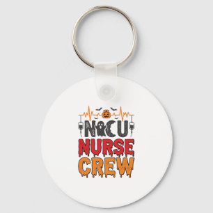 Halloween NICU Nurse Crew Vintage Typography Shirt Keychain