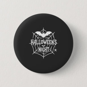 Halloween Night Bat Spider Web Vector Design_1 2 Inch Round Button