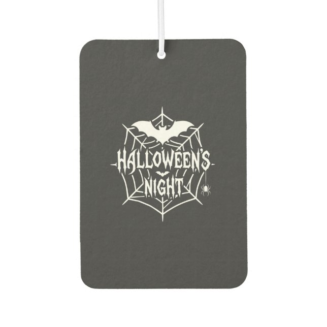 Halloween Night Bat Spider Web Vector Design_1 Air Freshener (Front)