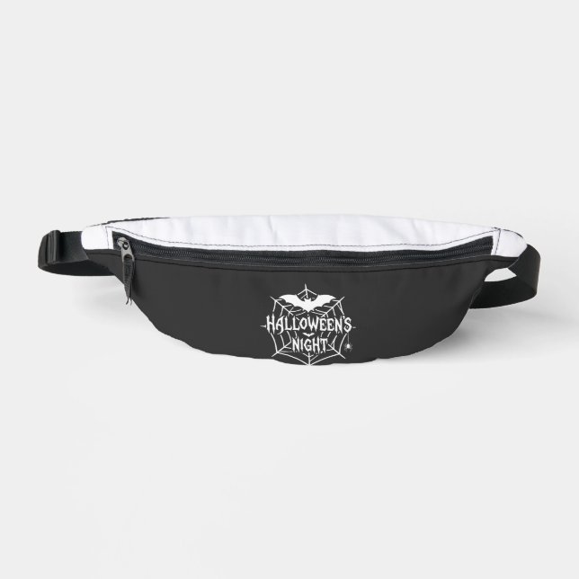 Halloween Night Bat Spider Web Vector Design_1 Fanny Pack (Front)