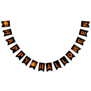 Halloween night bunting flags