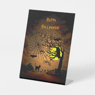 Halloween Night , Happy Halloween! Pedestal Sign