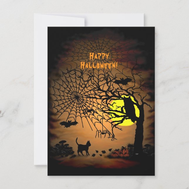 Halloween Night , Happy Halloween ! Thank You Card (Front)
