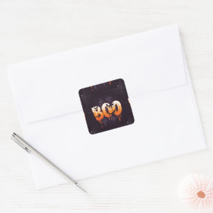 Halloween Night Illustration Square Sticker