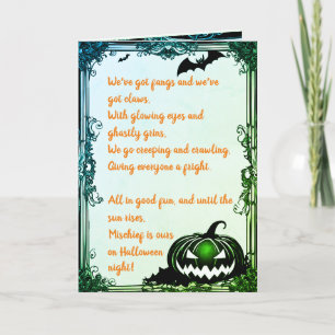Halloween Night Mischief Rhyme Holiday Card