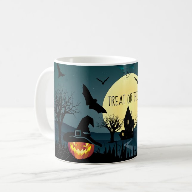 Halloween Night Mug - "Treat or Trick" MAGIC (Front Left)