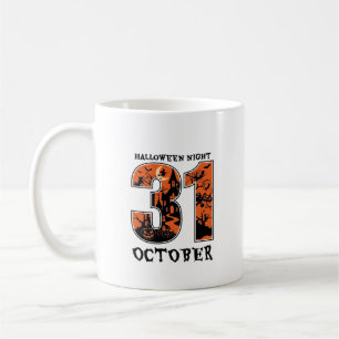 Halloween Night October Haunted House Witch Pumpki Coffee Mug