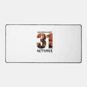 Halloween Night October Haunted House Witch Pumpki Desk Mat