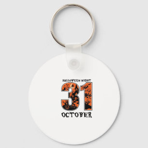 Halloween Night October Haunted House Witch Pumpki Keychain