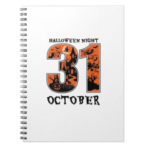 Halloween Night October Haunted House Witch Pumpki Notebook