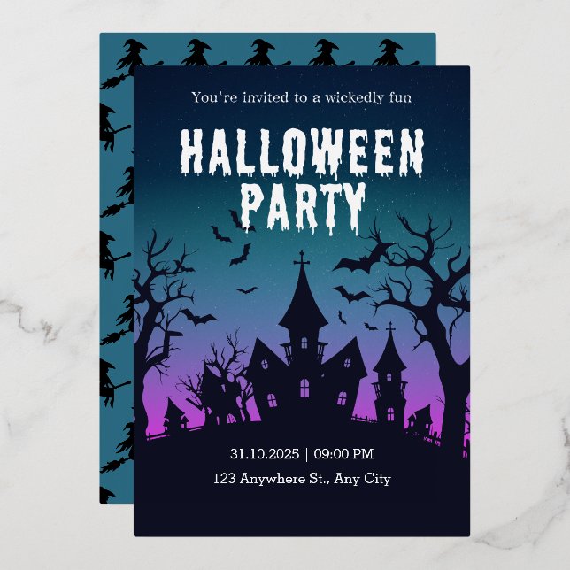 Halloween Night Party Invitation (Front/Back)